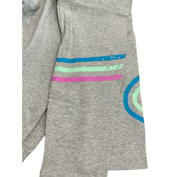 NWT Lands’ End Big Girl Leggings Long Grey Rainbow Stars Size 16+ Pastel - Picture 2 of 4